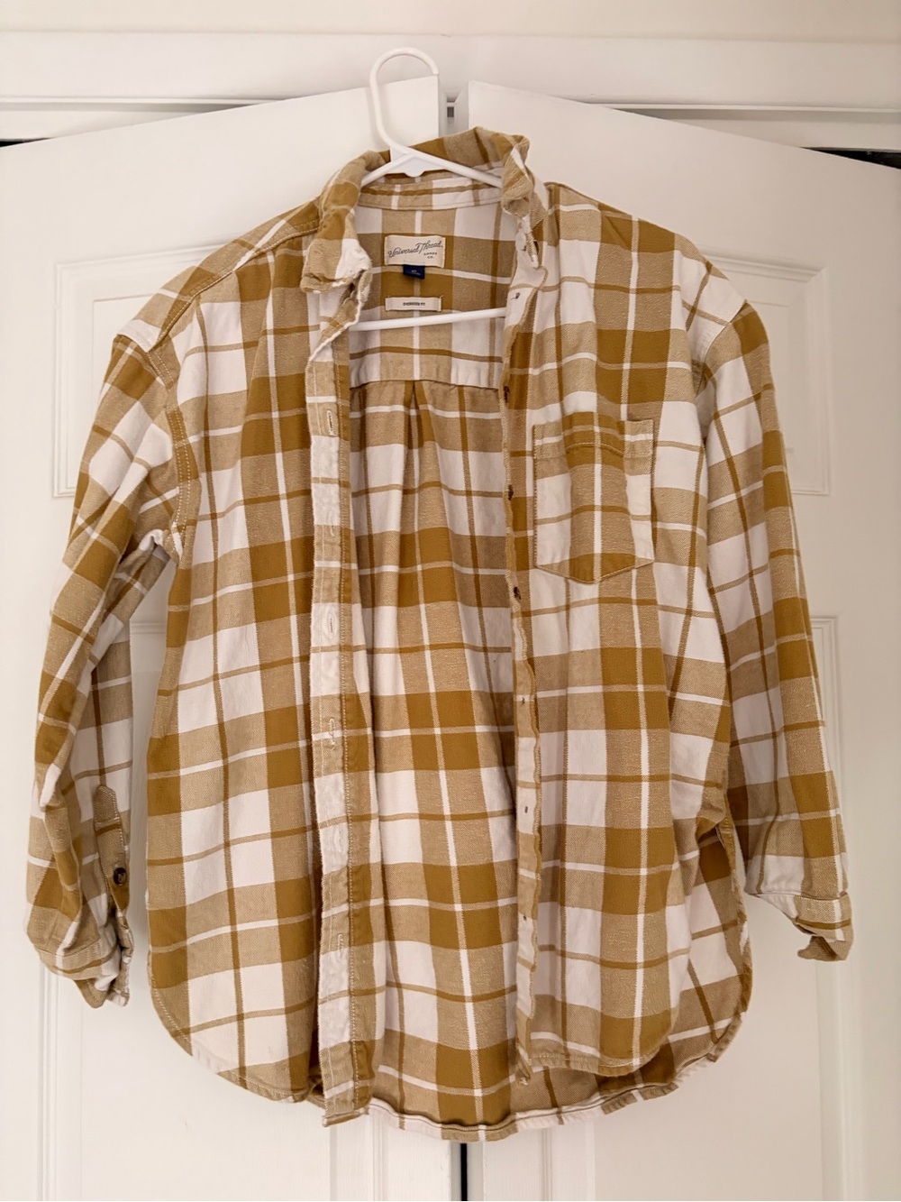 Universal Thread Mustard Plaid Button-Up Shirt